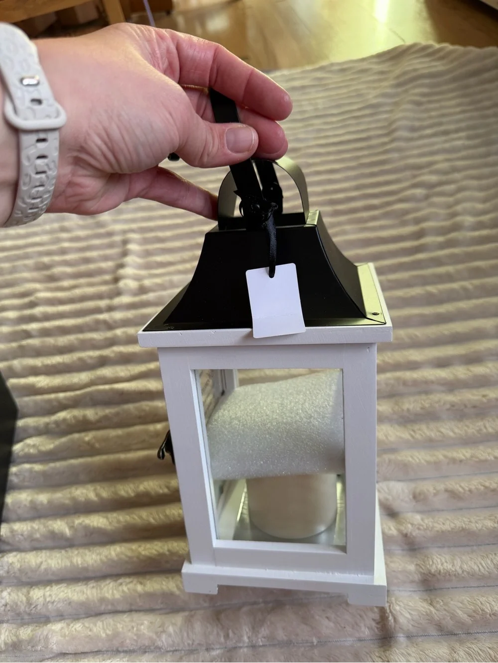 Mom Memories White & Black Decorative Lantern